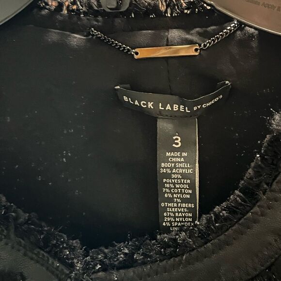 NWT Chico’s Size 3 Black Women's Jacket #081 - Picture 2 of 7